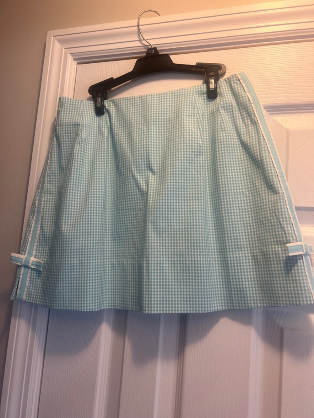 NWOT Lilly Pulitzer Light Blue Gingham Skater Skirt
